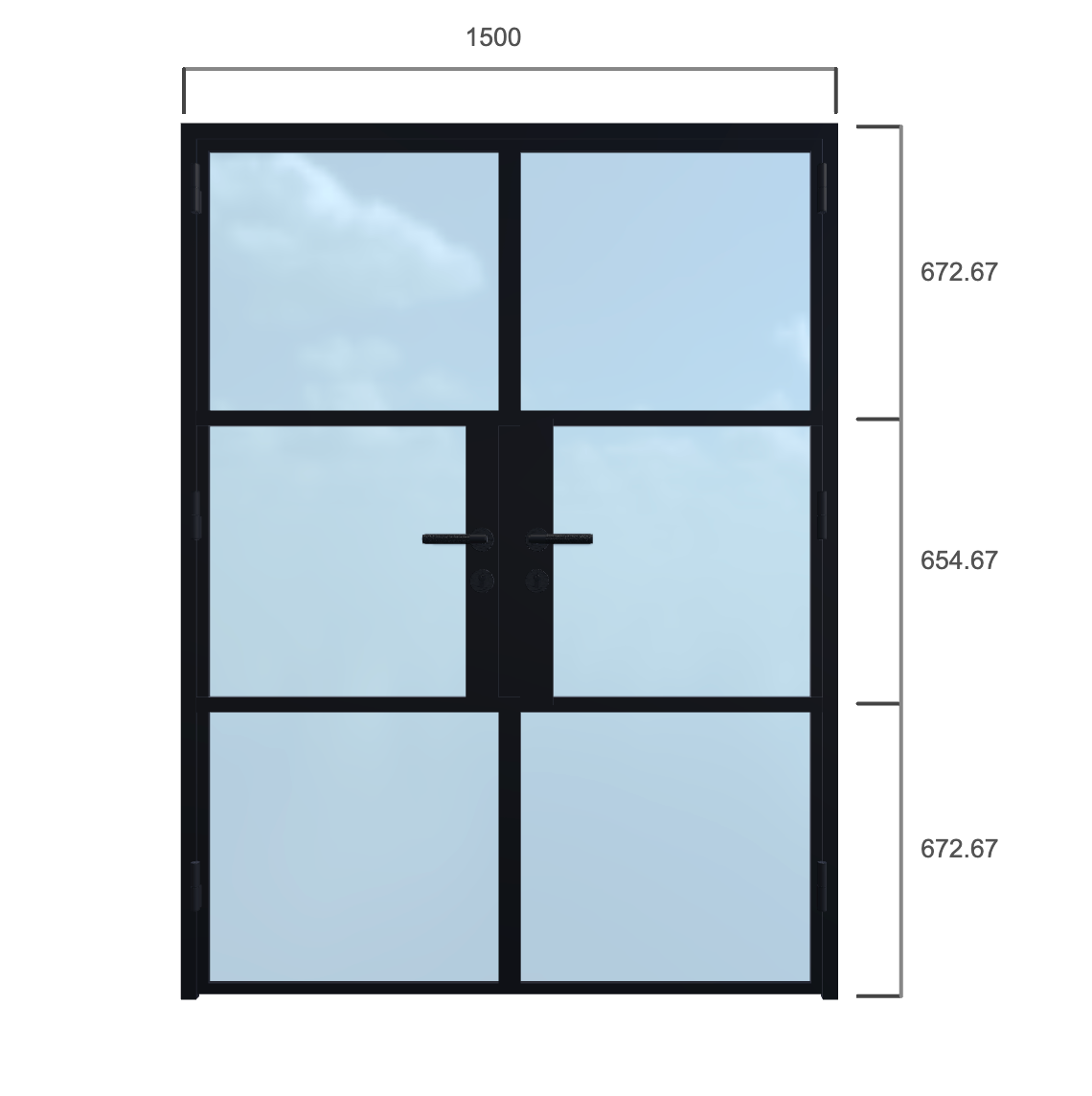 Double Door - Width 1500 x Height 2000mm