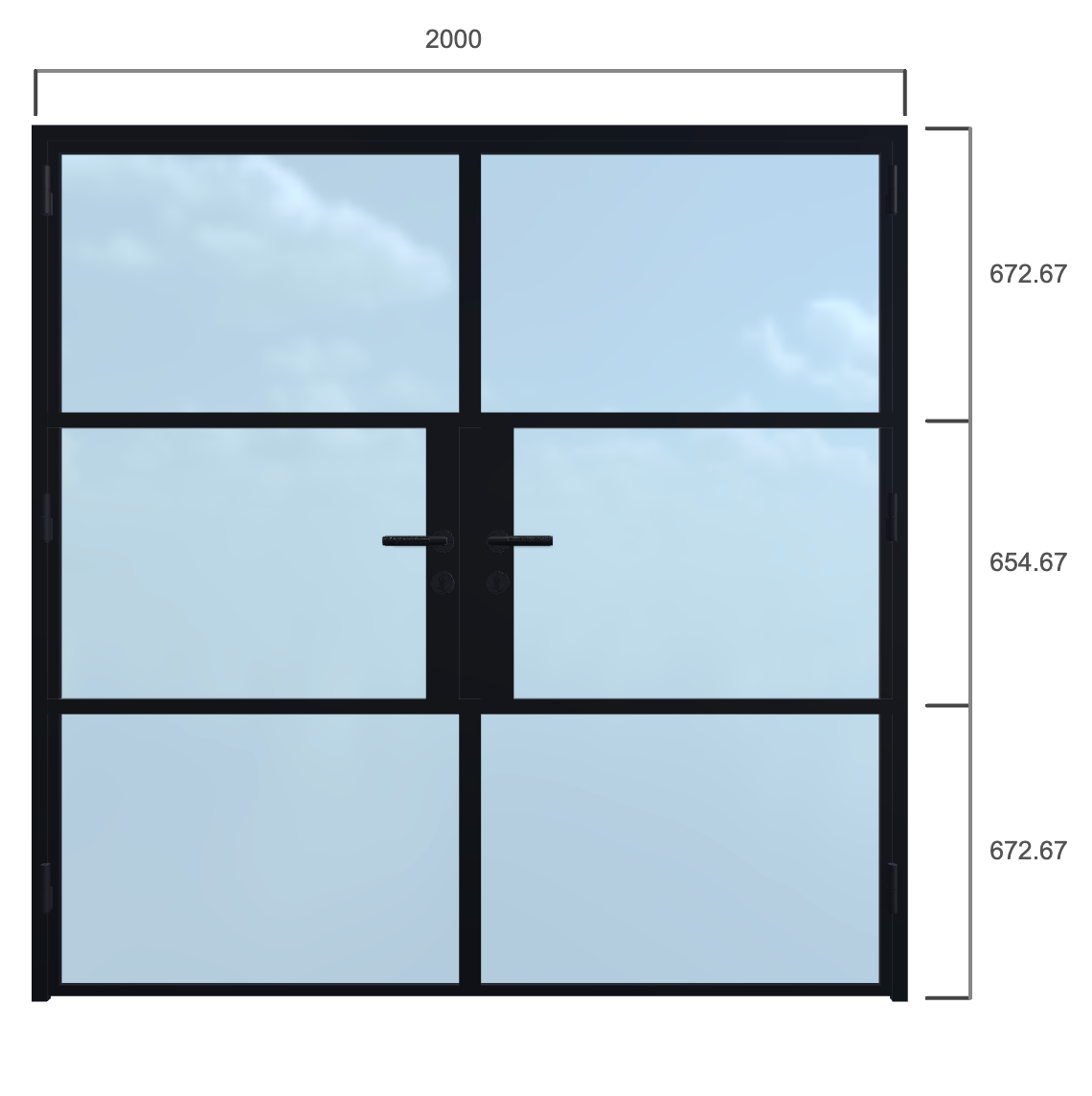 Double Door - Width 2000 x Height 2000mm