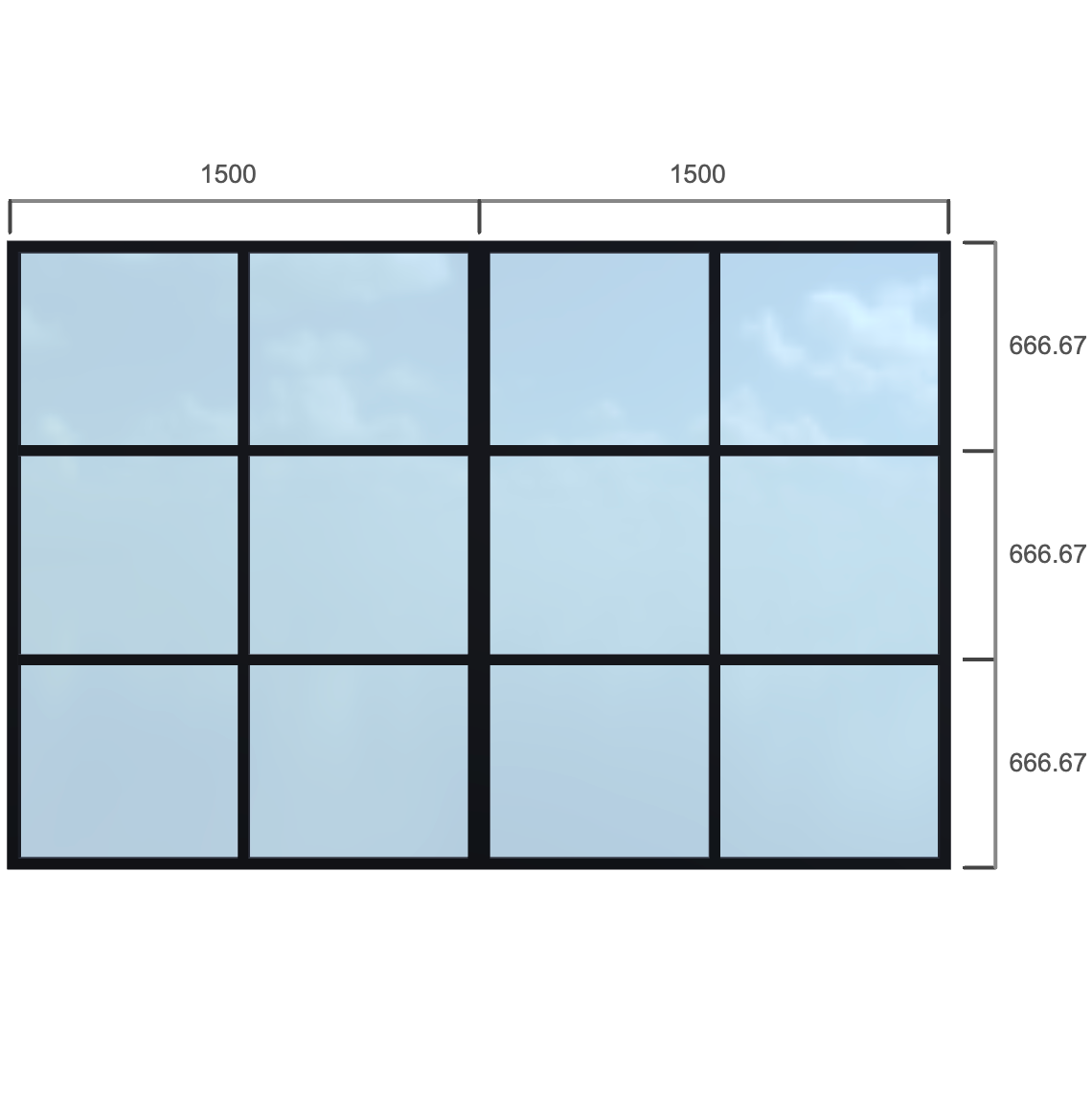 Partition - Width 3000 x Height 2000mm