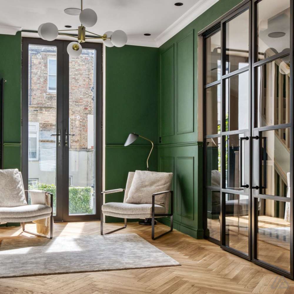 black crittall sliding door