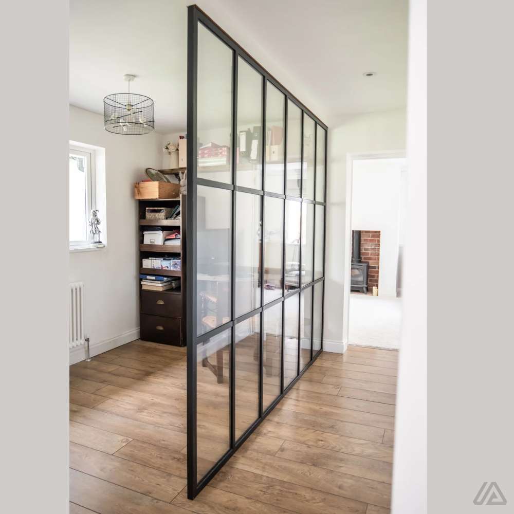 black home partitions crittall style