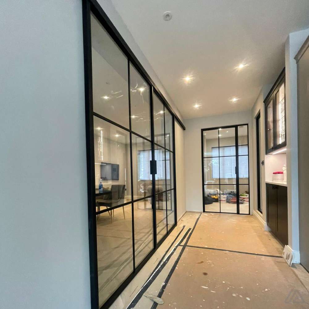 grey crittall aluminium sliding doors