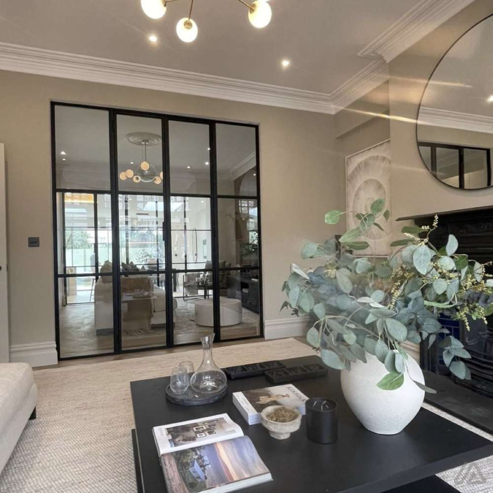grey crittall steel sliding door