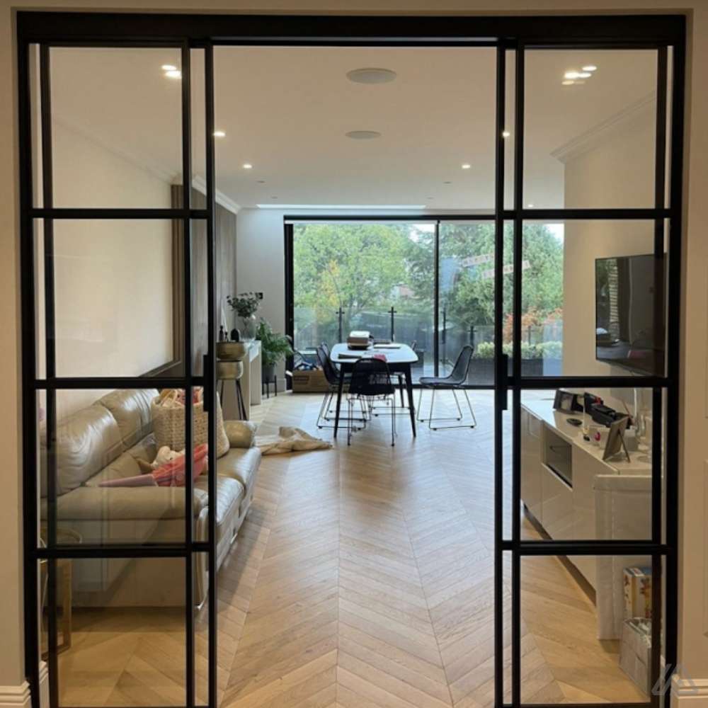 grey crittall steel sliding doors