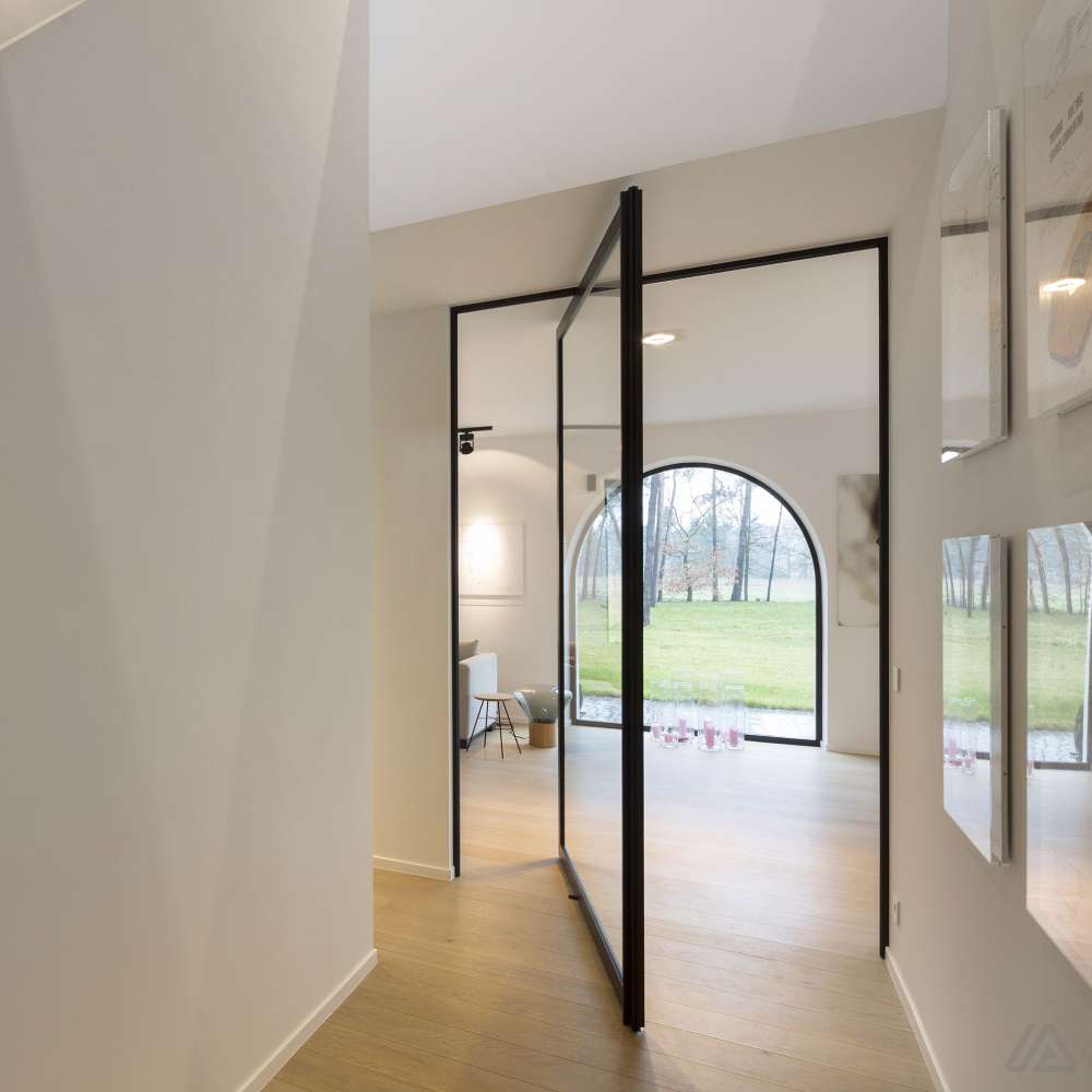 steel internal crittall pivoting door