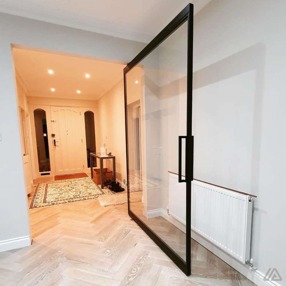 steel internal crittall pivoting doors