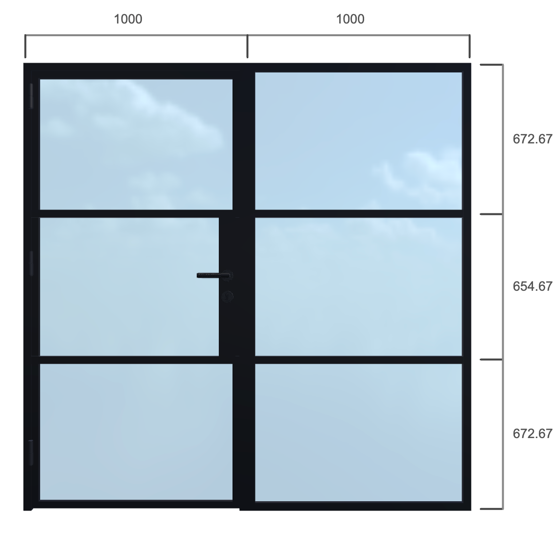 Single Door - Width 2000 x Height 2000mm