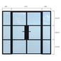 Double Door with Side Panels - Width 2250 x Height 2000mm