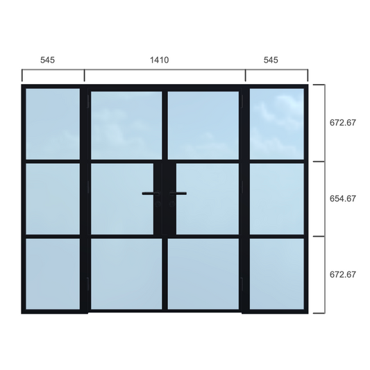 Double Door with Side Panels - Width 2500 x Height 2000mm