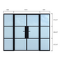 Double Door with Side Panels - Width 2500 x Height 2000mm