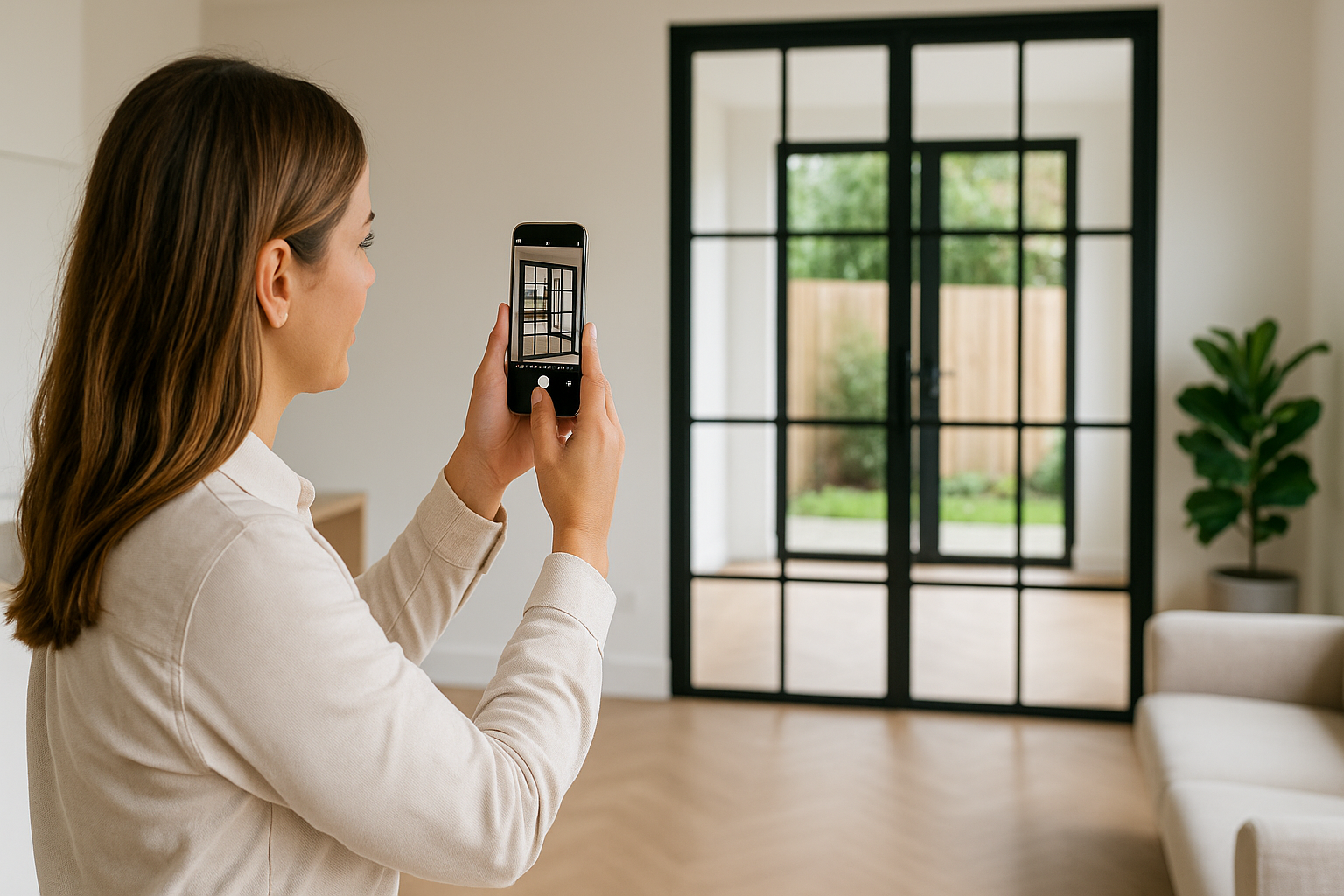 black crittall style double doors interior