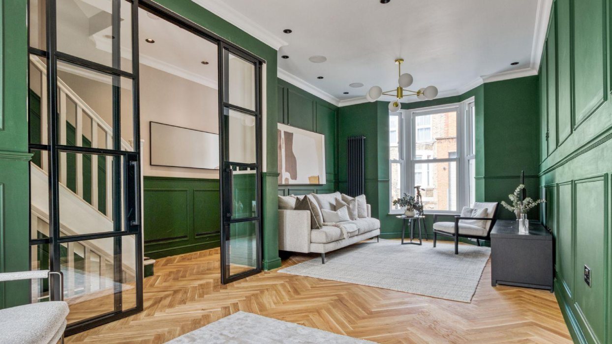 black crittall style sliding double doors