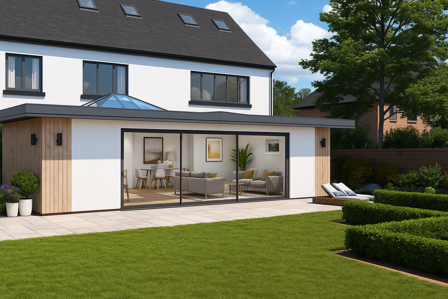 grey aluminium patio sliders